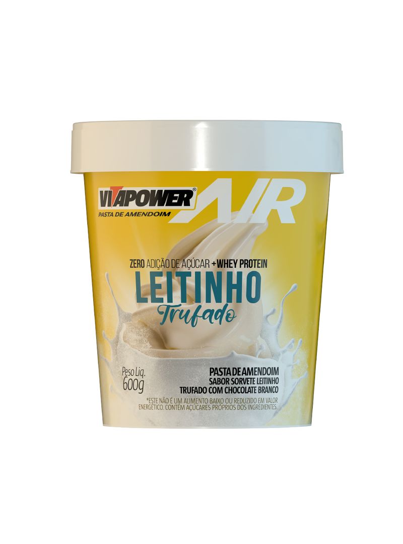 Pasta de Amendoim com Whey Protein Leitinho Trufado 600g - Vitapower