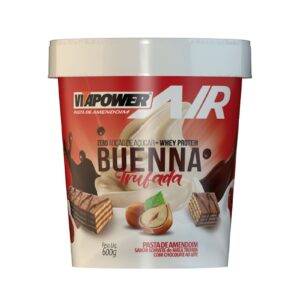 Pasta de Amendoim com Whey Protein Buenna Trufado - 600g - Vitapower