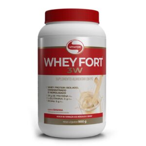 WHEY FORT® 3W: Whey Protein Isolado, Concentrado e Hidrolisado sabor Banana 900g