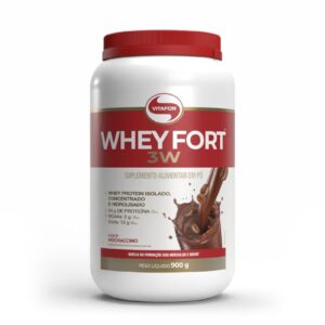 WHEY FORT® 3W: Whey Protein Isolado, Concentrado e Hidrolisado sabor Mochaccino 900g