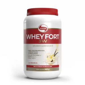 WHEY FORT® 3W: Whey Protein Isolado, Concentrado e Hidrolisado sabor Baunilha 900g