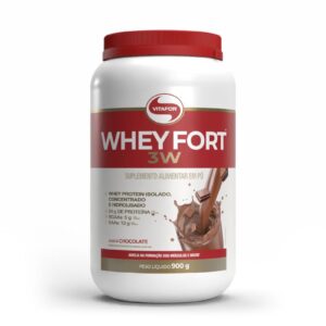 WHEY FORT® 3W: Whey Protein Isolado, Concentrado e Hidrolisado sabor Chocolate 900g