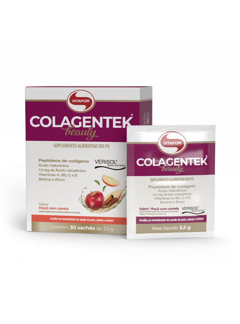 COLAGENTEK® BEAUTY Sabor Maçã c/ Canela 30 Sachês 3,5g